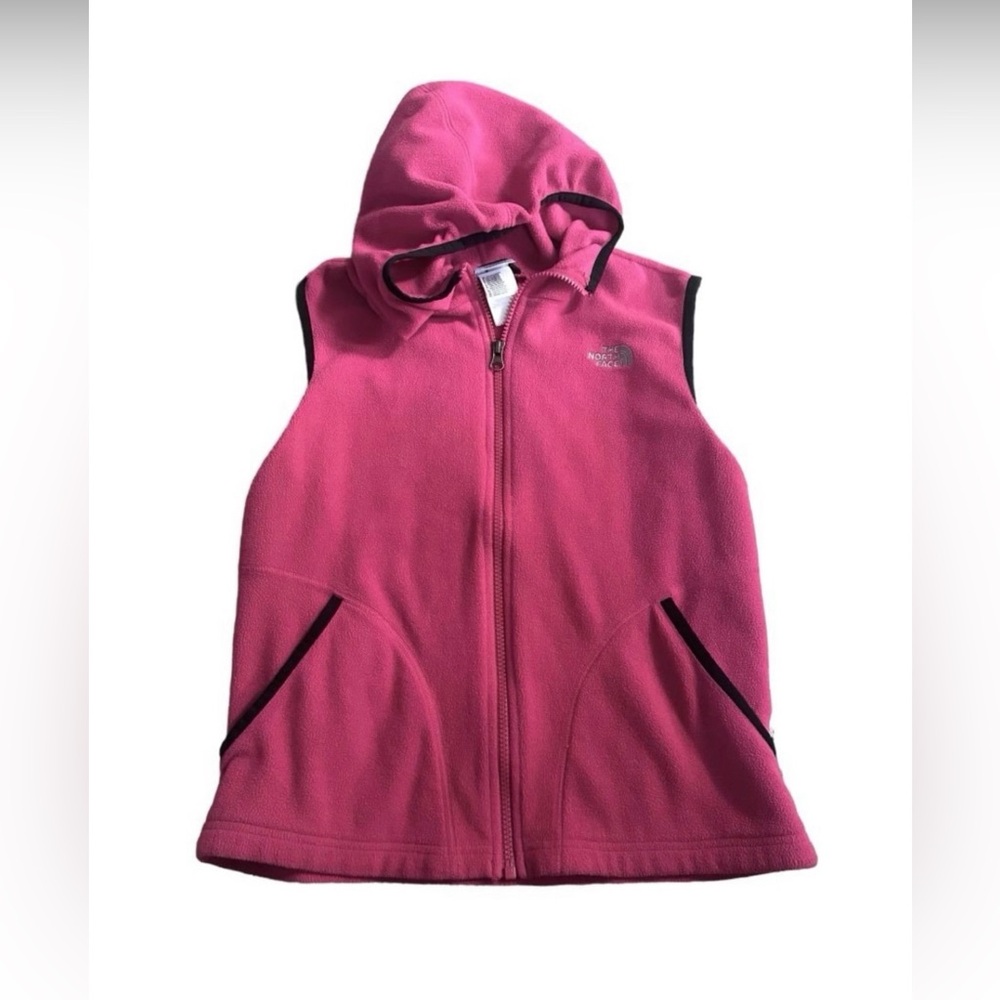 Youth Girl North Face Zip up Hooded Fleece Vest size Large‎ 12/14